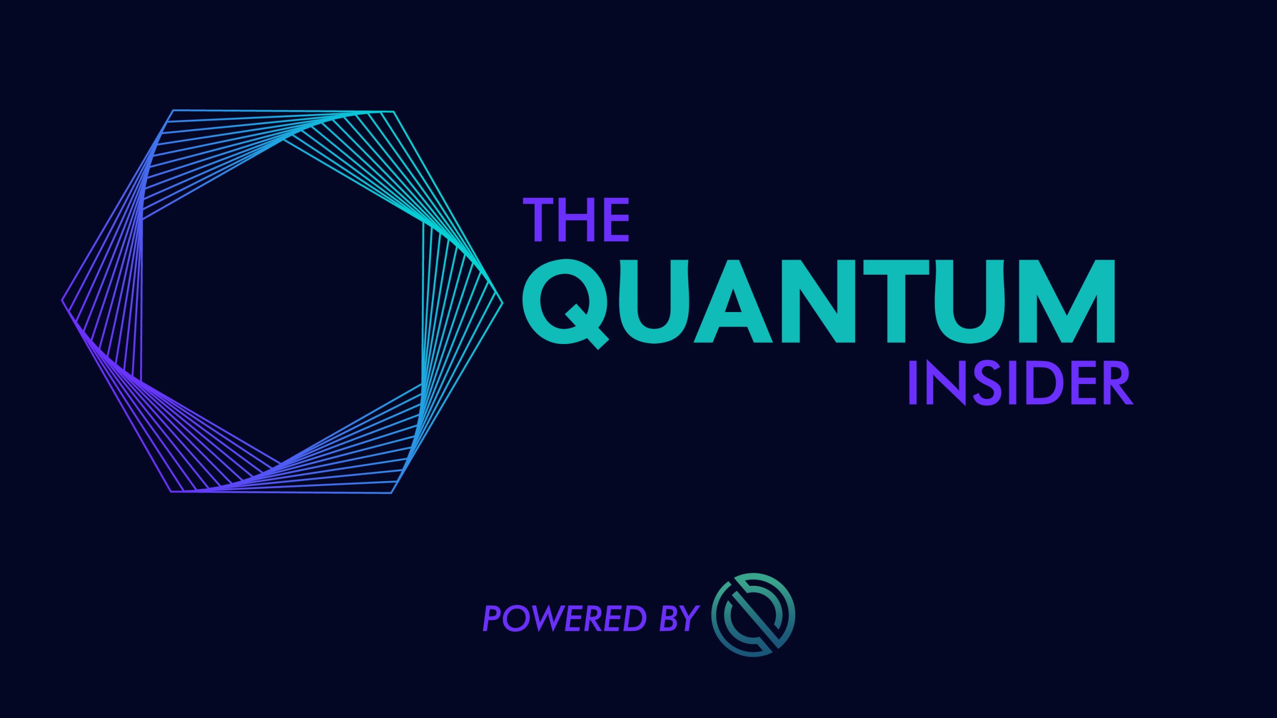 Dark background with light neon blue and purple logo for the Quantum Insider