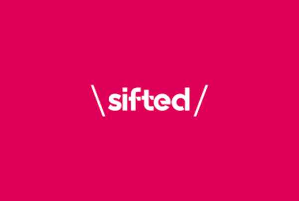 Sifted logo on a pink background