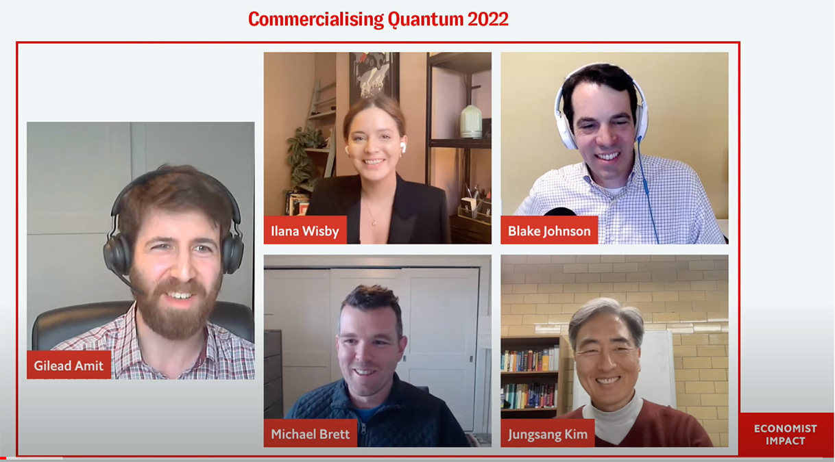 Ilana on a virtual interview for commercialising quantum 2022