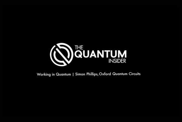 black background, quantum insider logo in white with text: working in quantum.